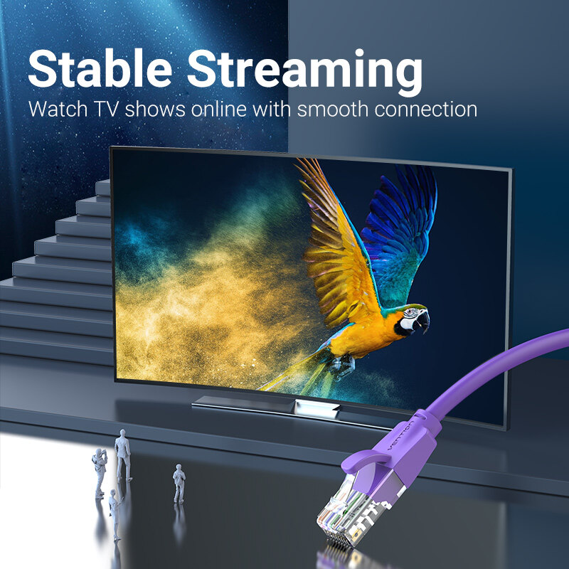 Vention Cat6 Ethernet Cable Gigabit RJ45 Network Wire Lan Cable Plug Connector Unshielded network cable 1m 2m multiple colour for Laptop Router Switch TV Internet Cable Cord Wire