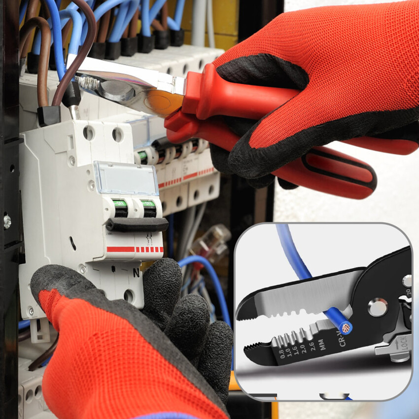 10 In 1 Stripping Crimping Pliers Wire Stripper Multi Functional Ring Crimpper Electrician Peeling Network Cable Stripper Tools