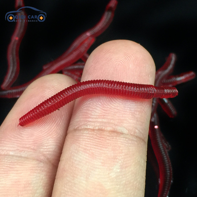 QIQI 80pcs Earthworm Red Worms Soft Fishing Lure Baits