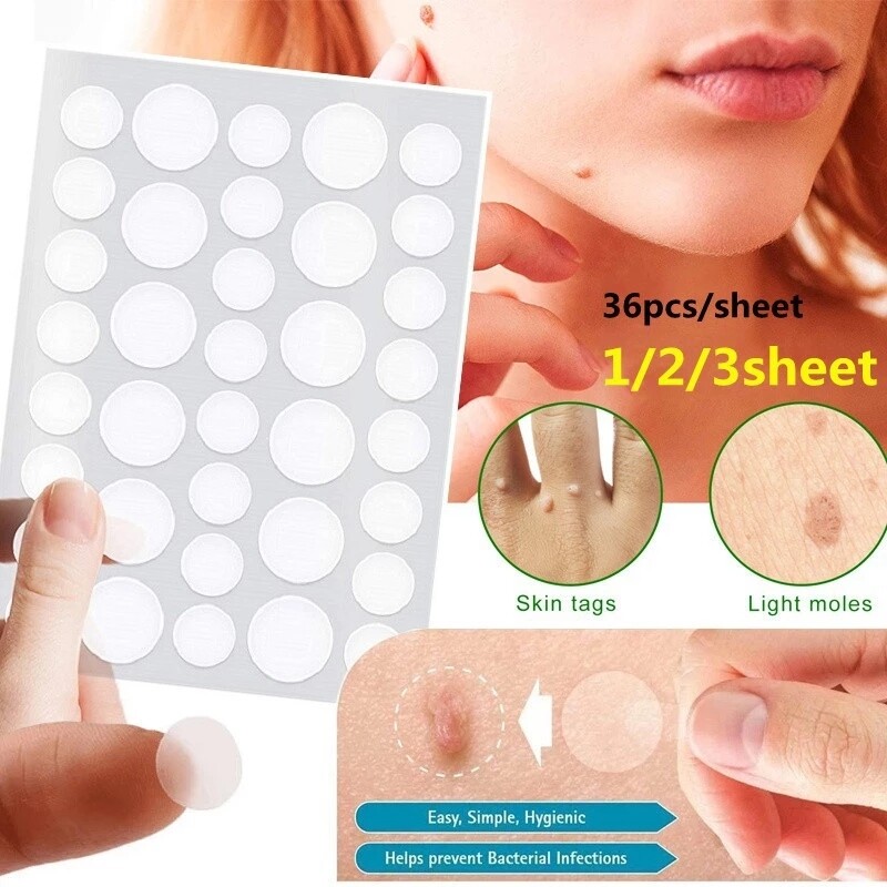 LAFUNNI 36Pcs Skin Tag Remover Patch Pimple Freckle Wart Treatment Cream Quick Absorb Plaster Acne Anti-infection Invisible Hydrocolloid