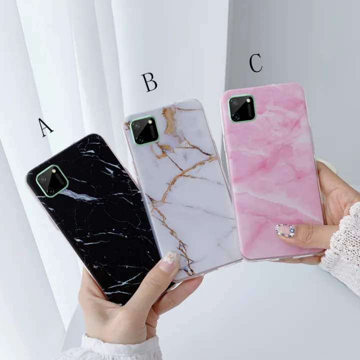 Casing Hp Marmer Lembut Untuk Realme C11 C15 C12 7 7i 7 Pro Warna Merah Muda Hitam Putih Pelangi Lazada Indonesia