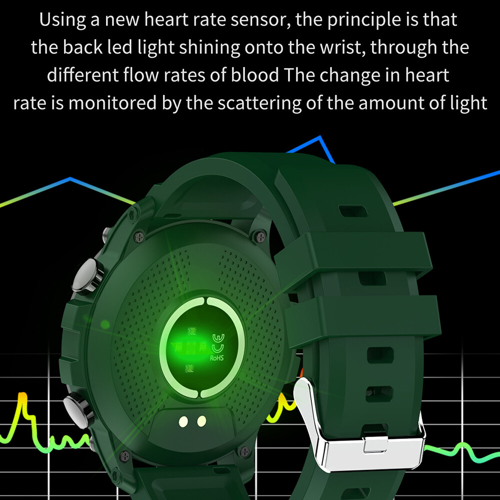 YEINDBOO H32 สมาร์ทนาฬิกาผู้ชายกีฬากันน้ำอัตราการเต้นของหัวใจเลือด
