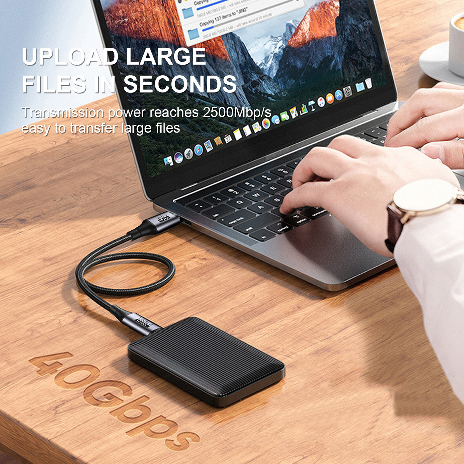 Type-C Pd Nhanh Sạc Cáp 8k60hz Hd 40Gbps Dữ Liệu Chuyển Thunderbolt 3 Cao-Tốc Độ Usb4.0 Dòng