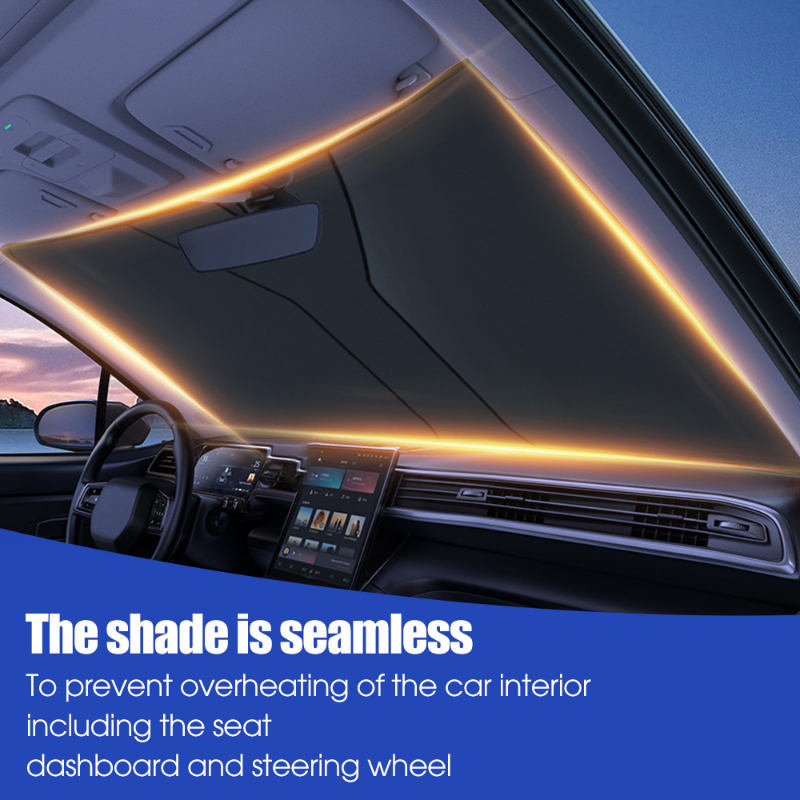 142*80cm Car Front Windshield Sun Shade Covers UV Protector Summer Cooling Folding Car Interior Heat Insulation Sun Visors Covers Car Accessories
