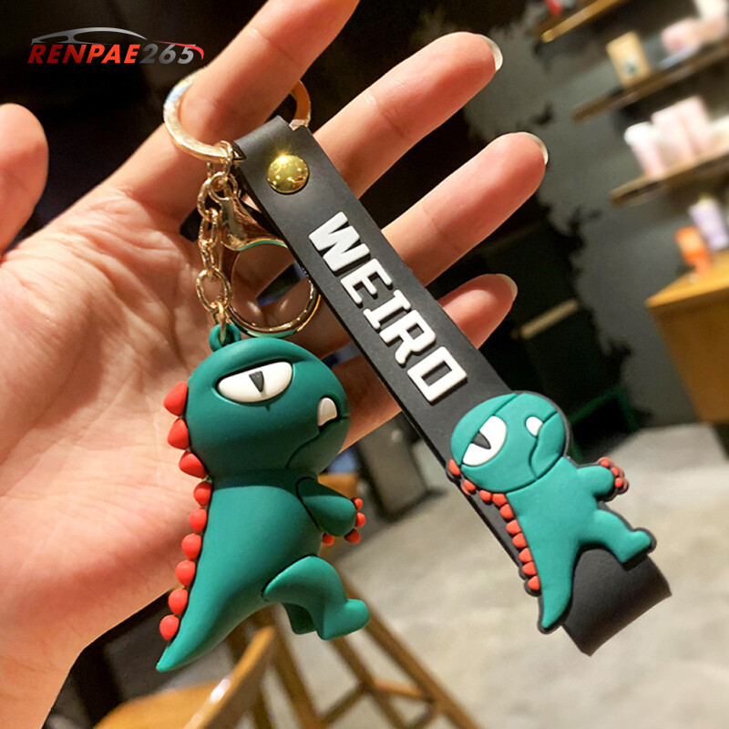 Dinosaur Keychain Soft Silicone Cute Cartoon Doll Pendant Key Rings For Kids Dinosaur Themed Birthday Party
