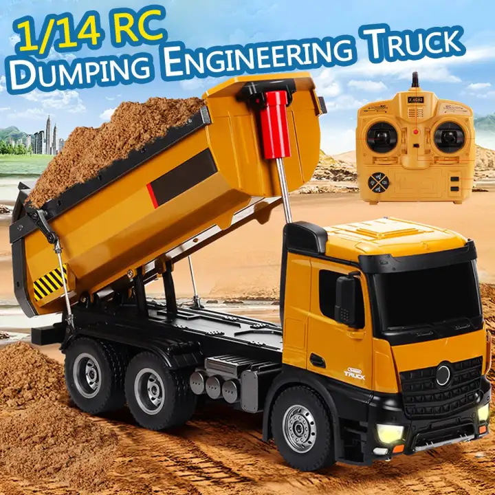 Huina 1 14 Truk Rc 10 Ch Remote Dump Truck Mainan Anak Anak Rd1y Truk Remote Control Lazada Indonesia