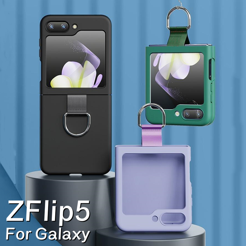 KISSCASE [With Buckle] for Samsung Z Flip6 Flip5 5G Flip4 3 Ultra-thin Skin Feel Silk Strap Lanyard For Samsung Case Anti-fall Protective Phone Case For Samsung Galaxy Z Flip 5 Flip4 Flip3 5G Anti-slip Anti-drop Phone Cover