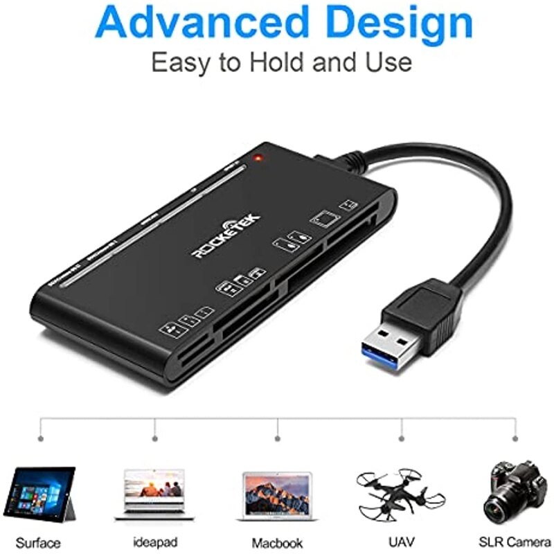 CNAGAIN Đầu Đọc 7 Trong 1 Nhiều Thẻ, USB 3.0 Đầu Đọc Thẻ Nhớ Cho SD/SDXC/SDHC/Micro SD/CF/XD/MS/MMC Thẻ Nhớ Máy Ảnh, Đầu Đọc/Ghi 7 Trong 1 Thẻ USB Đầu Đọc Thẻ SD