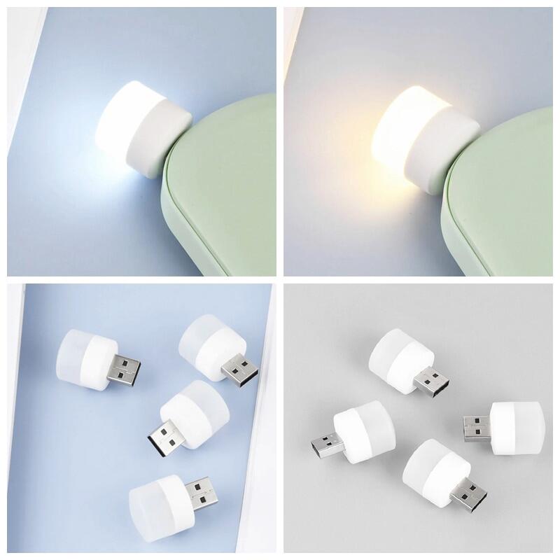 5Pcs USB LED Plug Lamp 1W Super Bright Eye Protection USB Book Light Computer Mobile Power Charging USB LED Colorful Night Light