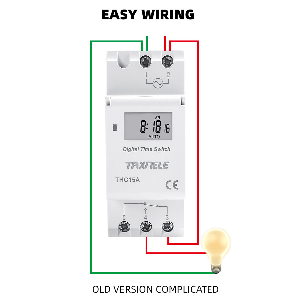 Din Rail Công tắc hẹn giờ THC15A điện tử hàng tuần 7 ngày lập trình AC 220V 230V 12V 24V 48V 16A thời gian kỹ thuật số tiếp sức điều khiển