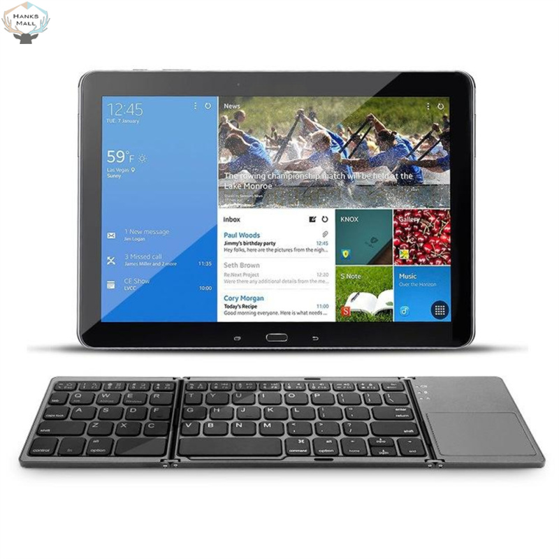 HK Portable Mini Bluetooth-compatible Keyboard Wireless Foldable Trackpad Keyboard Compatible For Ios Android Windows ipad