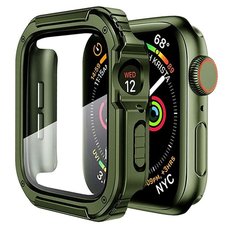 Waterproof Case for Apple Watch ultra 49mm case series 8 7 45mm 41mm 44mm 40mm Screen Protector Cover Straight Edge Bumper compatible smart Watch 4 5 SE 6