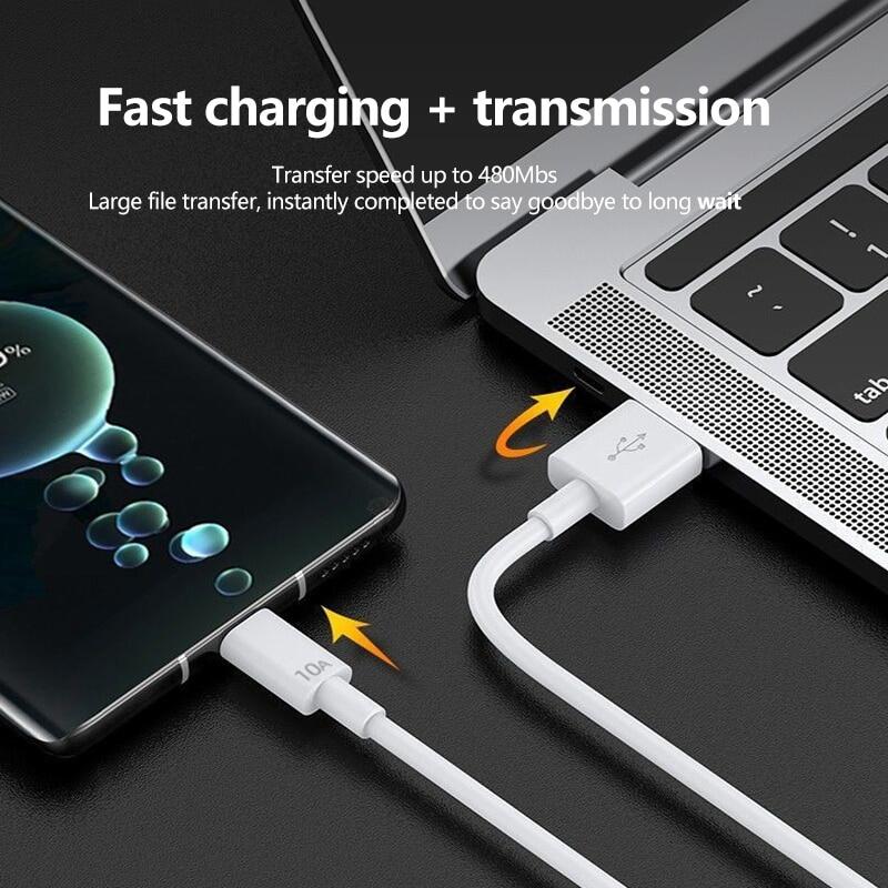 120W 10A loại USB C cáp siêu nhanh cáp cho Huawei Xiaomi POCO Huawei nhanh chóng sạc nhanh USB-C Cáp sạc dây dữ liệu