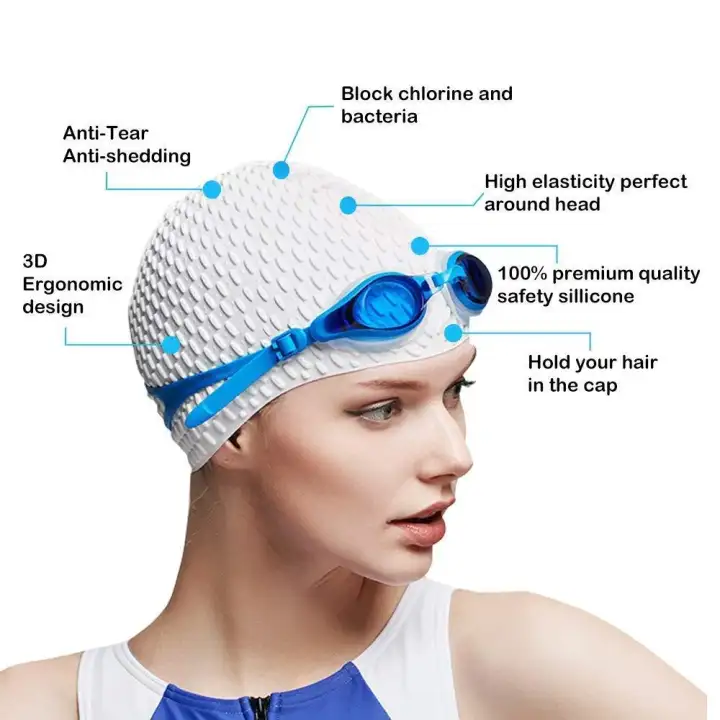 Silicone Swim Cap Waterproof Bathing Cap Ideal For Short Medium