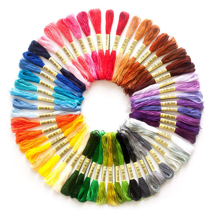8Pcs Gradient Color Cross Stitch Thread Cotton Sewing Skeins Embroidery
