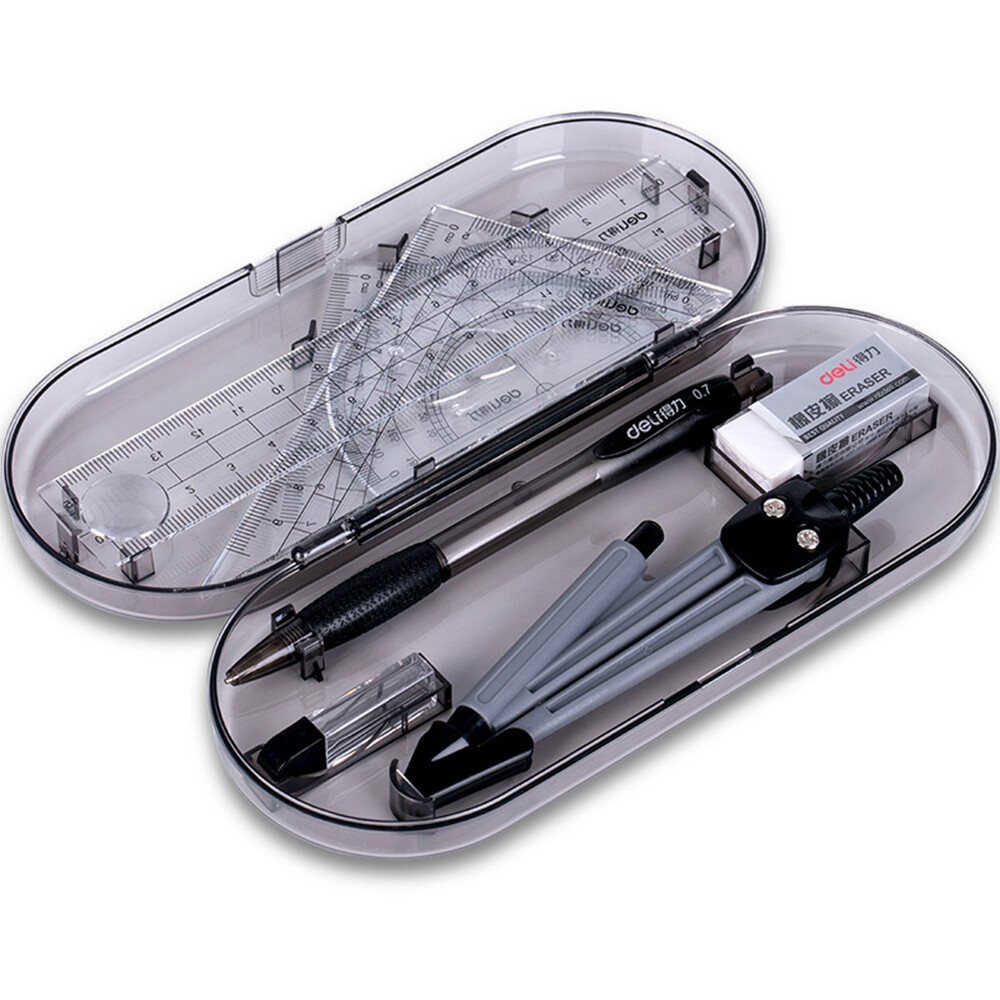 MMLUCK With Storage Box For Engineering Drawing Ruler Compass Student Supplies Stationery Math Sets Compass Ruler Kit Math Learning Tools Geometry Kit Set