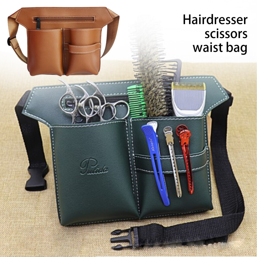 Hair Scissor Bag Clips Comb Case Hairdressing Barber Hair Scissor Holster bagHolder Tool Salon Waist Pack Belt PU Leather Bag