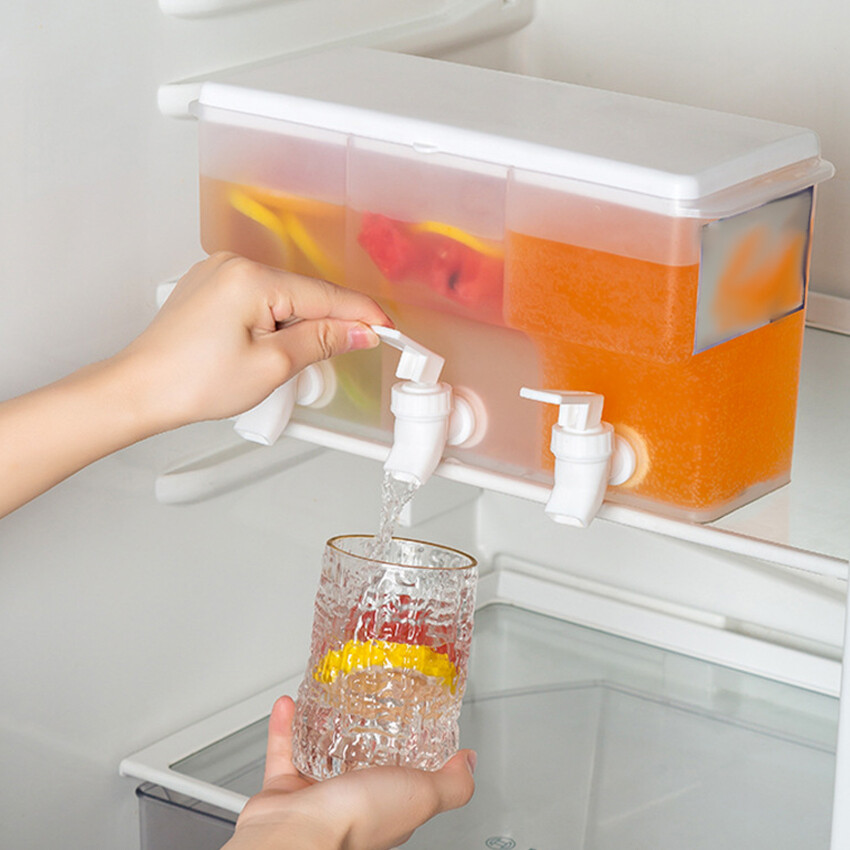 3.5L Large-capacity refrigerator cold kettle with faucet three-capacity lemonade juice plastic cold water bucket