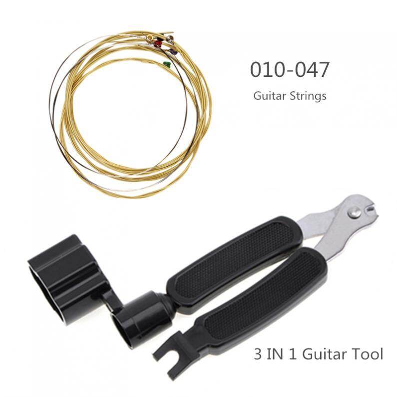 SLADE bộ 06 dây đàn ghi-ta acoustic và kiềm cắt dây đàn đa chức năng 3 trong 1 quay khóa đàn, mở chốt giữ dây và cắt dây - INTL