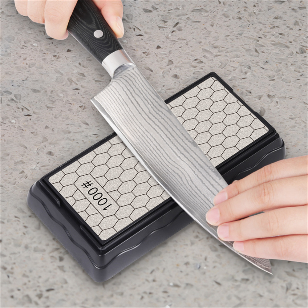 Honeycomb Type Whetstone Diamond Sharpener Double-Side Diamond Sharpening Stone #400/#600/#1000/#1200 Grit Cutter Chisel Planer Kitchen Grit Chef Cutlery Blades Grinding w/ Anti-skid Base