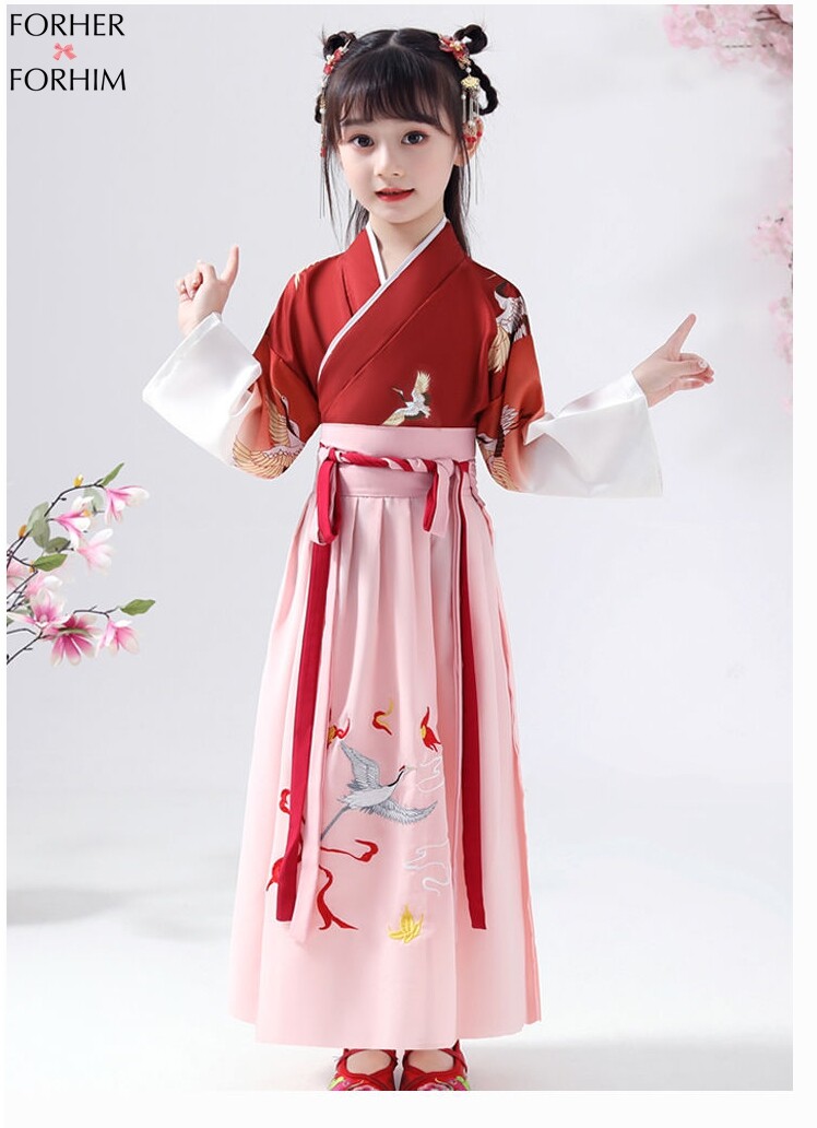 FORHER FORHIM Chinese Style Chinese 7-12FreeShipping Hanfu Super Fairy Children's Ancient Dress Skirt little girl's Tang suit baby suit KE200144