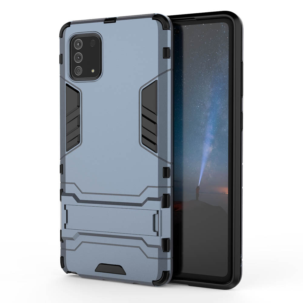 LEEWINDA For Samsung Galaxy Note 10 Lite Phone Case,Luxury Lron Man Stand Cover Hard Armor and Soft Silicone TPU Frame Invisible bracket Casing
