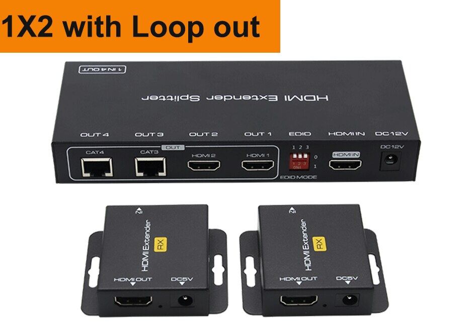 HDMI Splitter Extender 1X4 Extender HDMI Over หลายเครื่องรับ