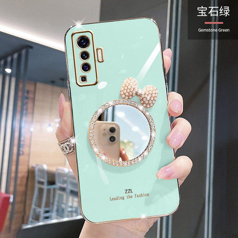 เคสโทรศัพท์สำหรับ Vivo X50 Vivo X50 Pro 5g กระจกแต่งหน้าติดโบว์ 