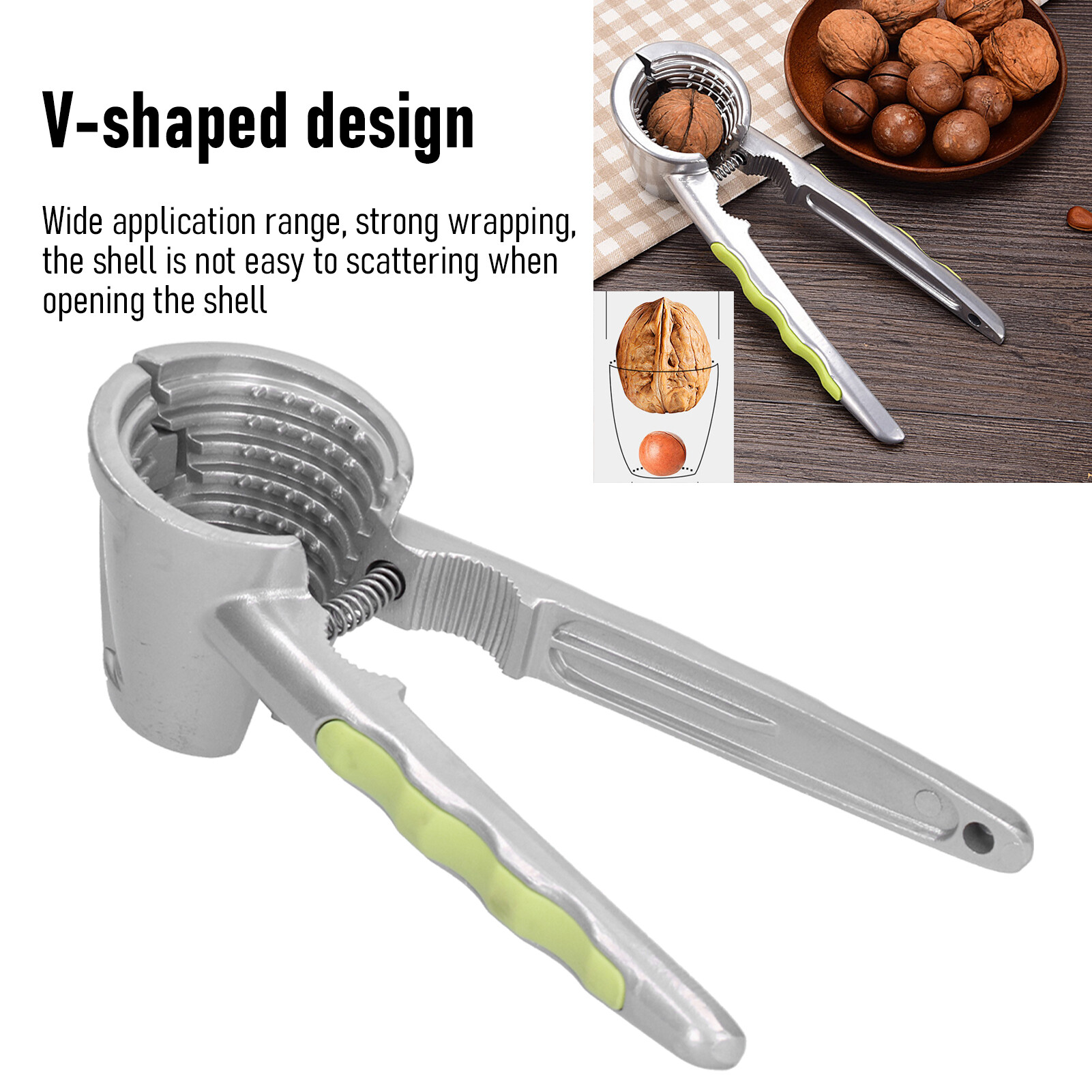 [Lightnice] Multifunctional Walnut Cracker With Walnut Needle Durable Nut Opener Plier Kitchen Gadget