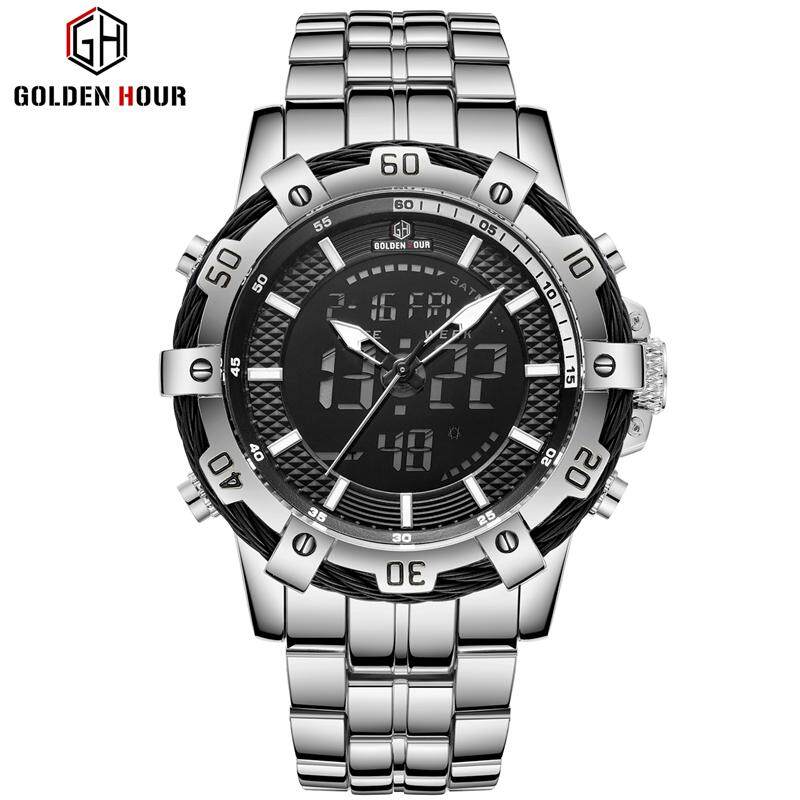 GOLDEN HOUR Top Brand Luxury Fashion Sport Mens Watches Full Steel