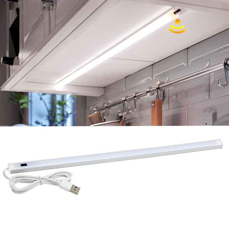5V USB LED Under Cabinet Kitchen Lights 3 Colors 30/40cm Hand Sweep Sensor Lamp High Brightness Bedroom Wardrobe Lighting