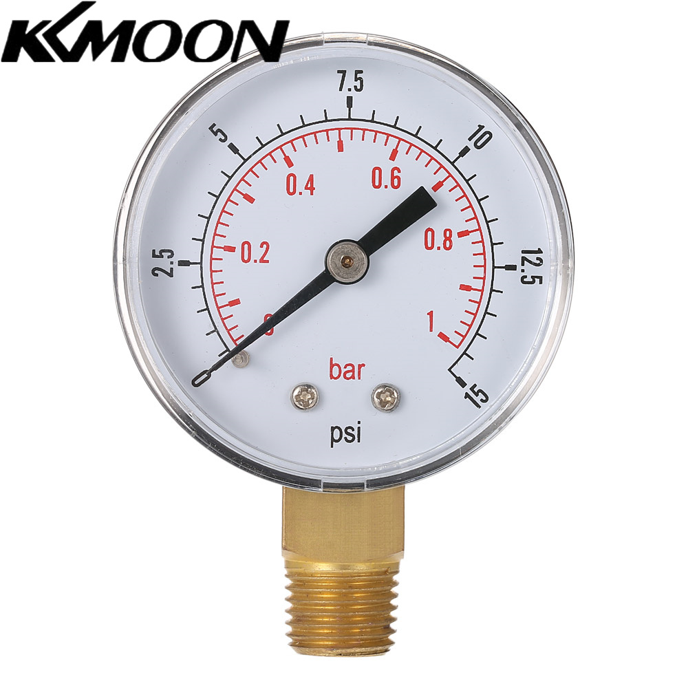 KKmoon 50mm 0~60psi 0~4bar Pool Filter Water Pressure Dial Hydraulic Pressure Gauge Meter Manometer 1/4" NPT Thread