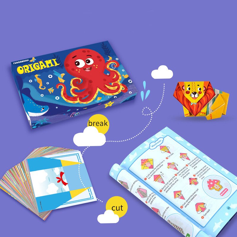54 PCS 3D Puzzle DIY Folding Toy Children Origami Paper Book For Animal ...