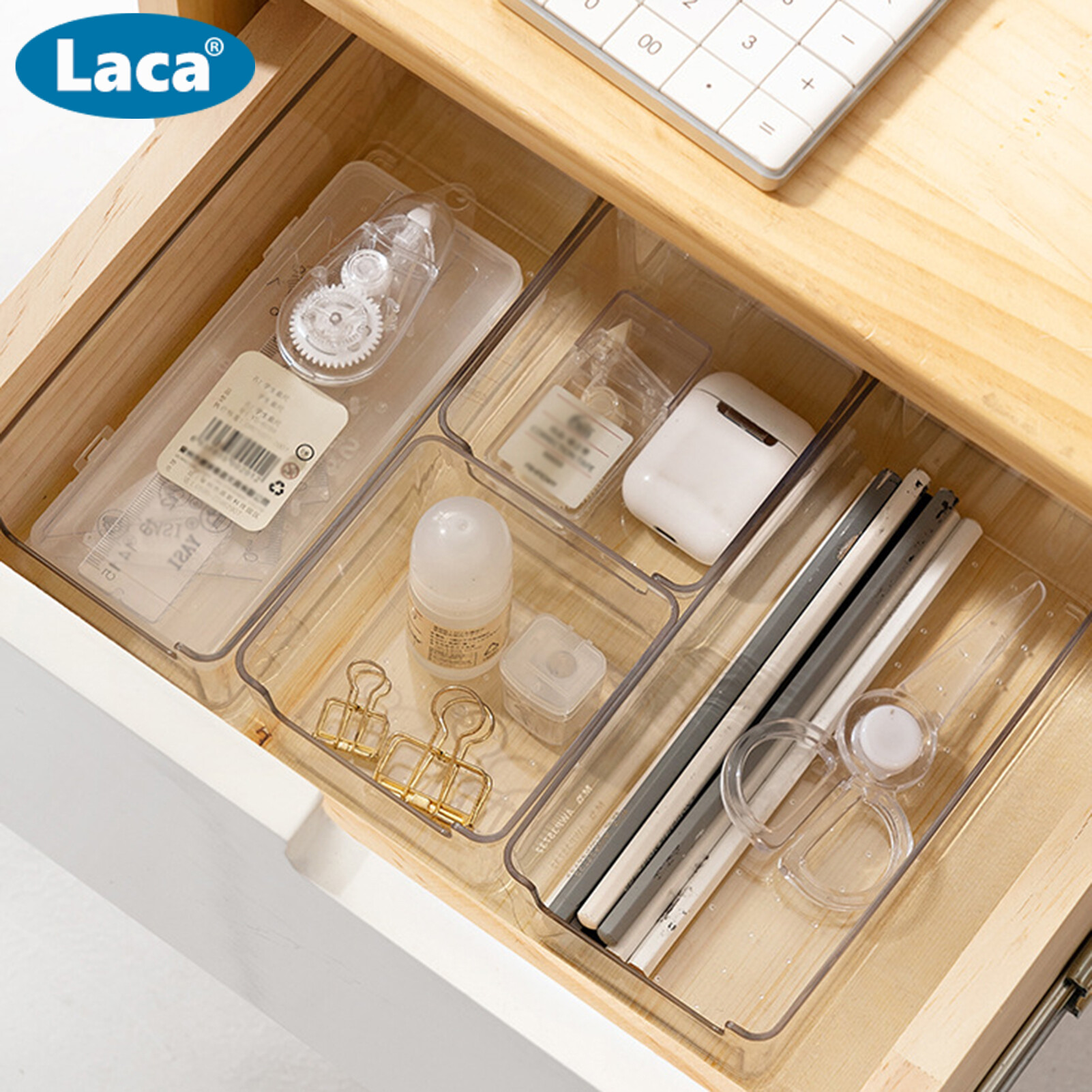Laca Multi-purpose Sturdy Drawer Storage Case Plastic Practical Large Capacity Drawer Storage Box for Home