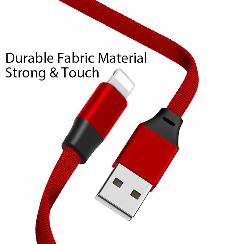 CrashStar 【Flat Braided Cable 】 3A 1M USB Cord Charging Cable Fast Charger For Type-C / Micro Android / IOS iPhone Flat Noodles 5 Colors Cable