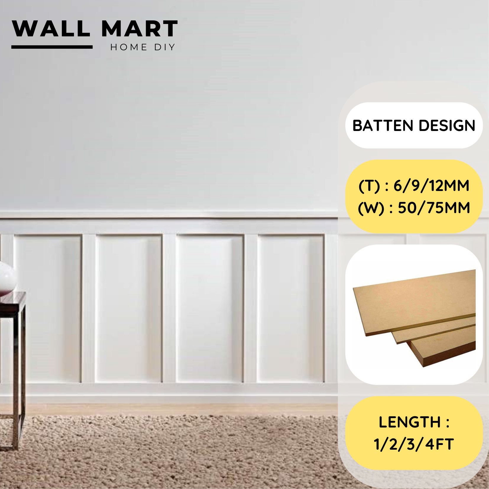 Batten wall /Shiplap/ Fluted wall panel thickness 6/9/12mm / DIY wall
