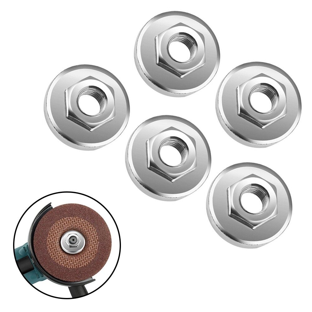 1/5PCS Stainless Steel Hex Nut Tools M10 Replacement For 100 Type Angle Grinder Chuck Locking Plate Quick Clamp