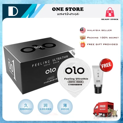 OLO set of hyaluronic acid condom 001 ultra-thin delay long-lasting SEX FOR MEN (FREE LUBRICANT)
