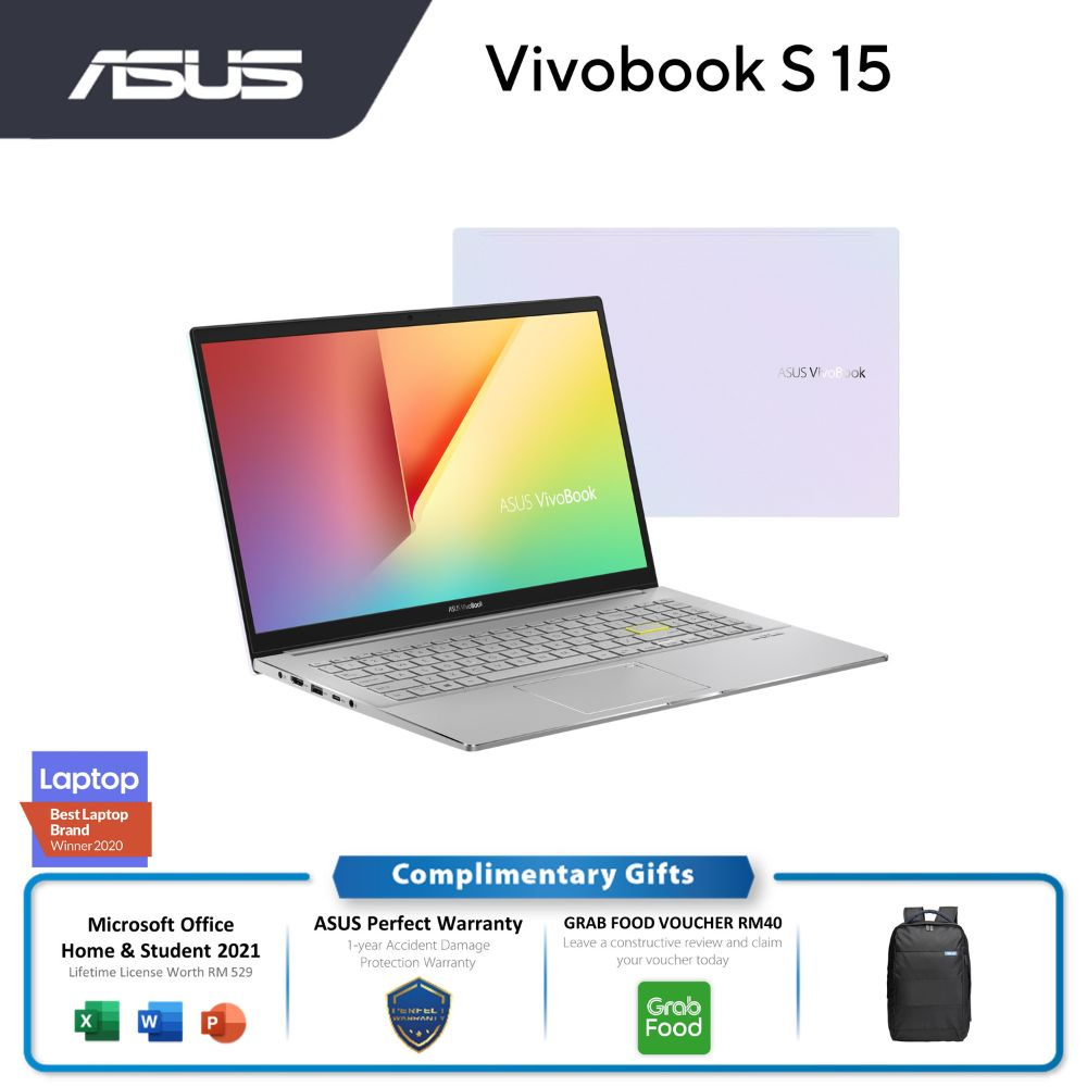 Asus Vivobook S S533E-ABN602WS Dreamy White Laptop | i7-1165G7 | 8GB ...