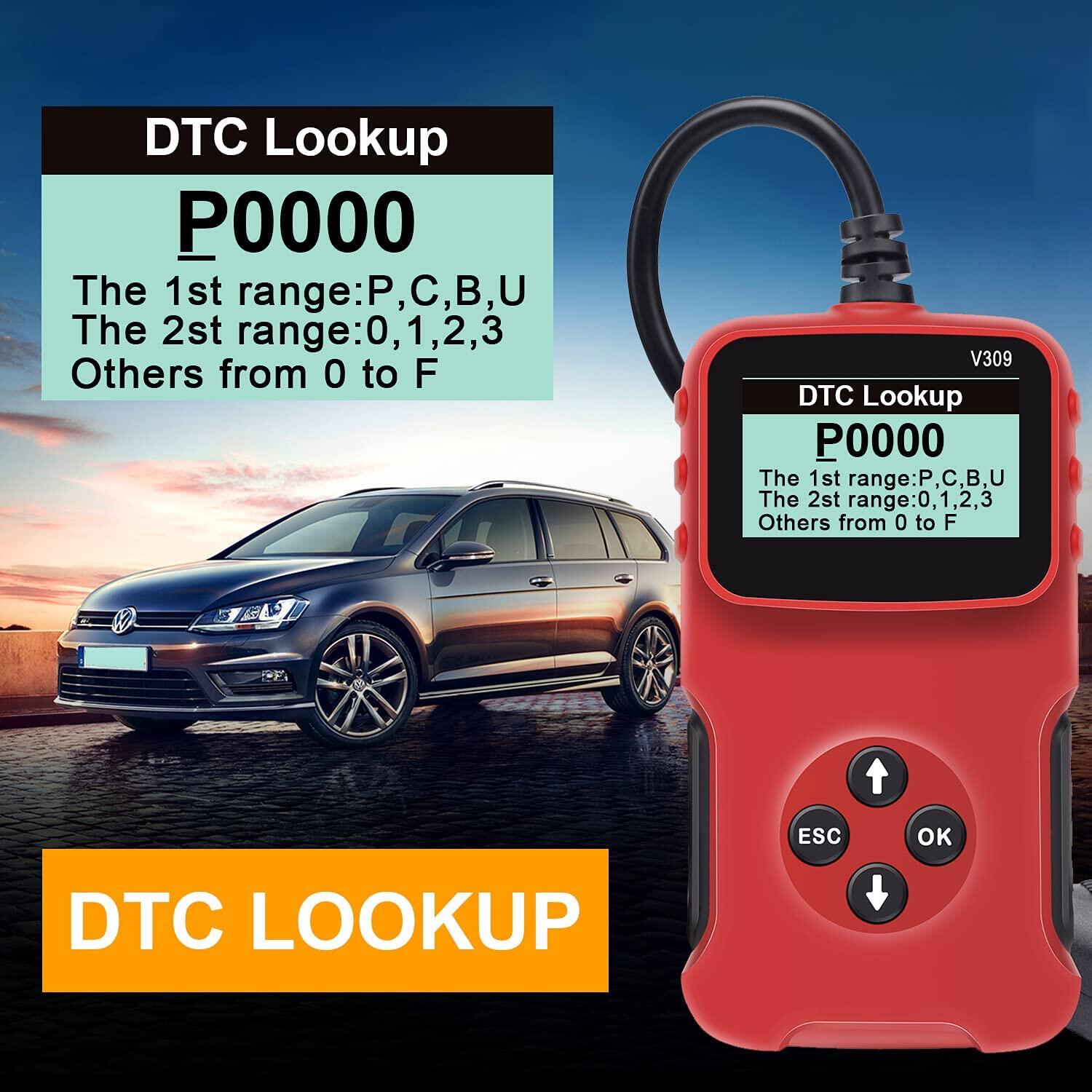 V309 Car Fault Detector Elm327 Obd2 Car Diagnostic Tool Code Reading Card