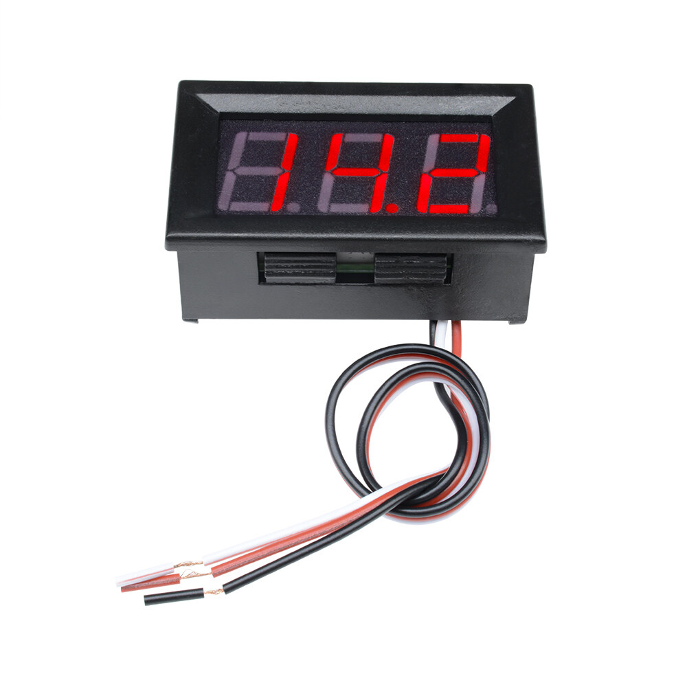 FocusAi  Mini Led Voltage Meter Voltmeter Control Panel 0.56 Inch Voltmeter Led Tube Digital 3 Bit Red/Blue/Green Voltage Test Device Dc 0 -30V