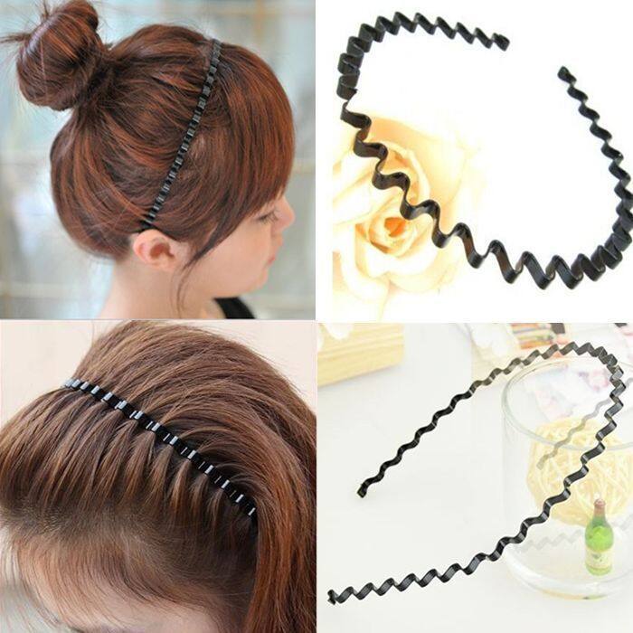 Men Women Wavy Hair Head Hoop Band Sport Headband Hairband Accessories