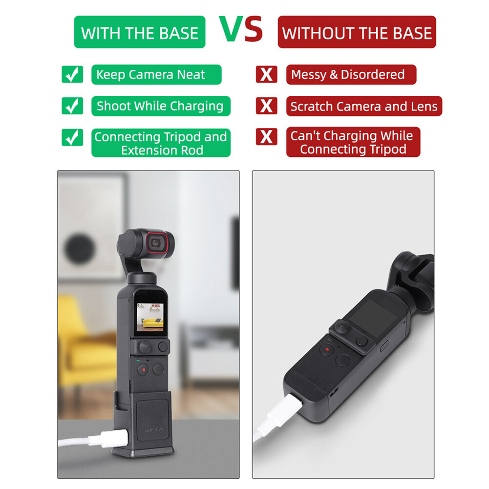 Type-C Charging Base Adapter for DJI POCKET 2/OSMO POCKET 1/4 Tripod Mount