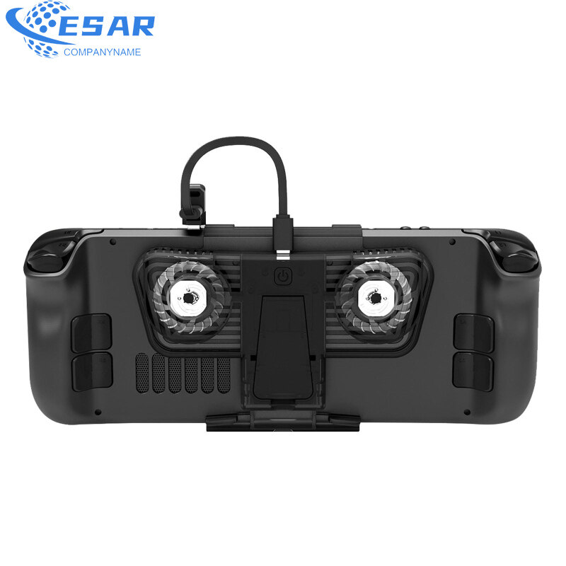 Ergonomic Cooling Fan With Bracket Compatible For Steamdeck / Switch / Oled Host With Dual C-port Adapter