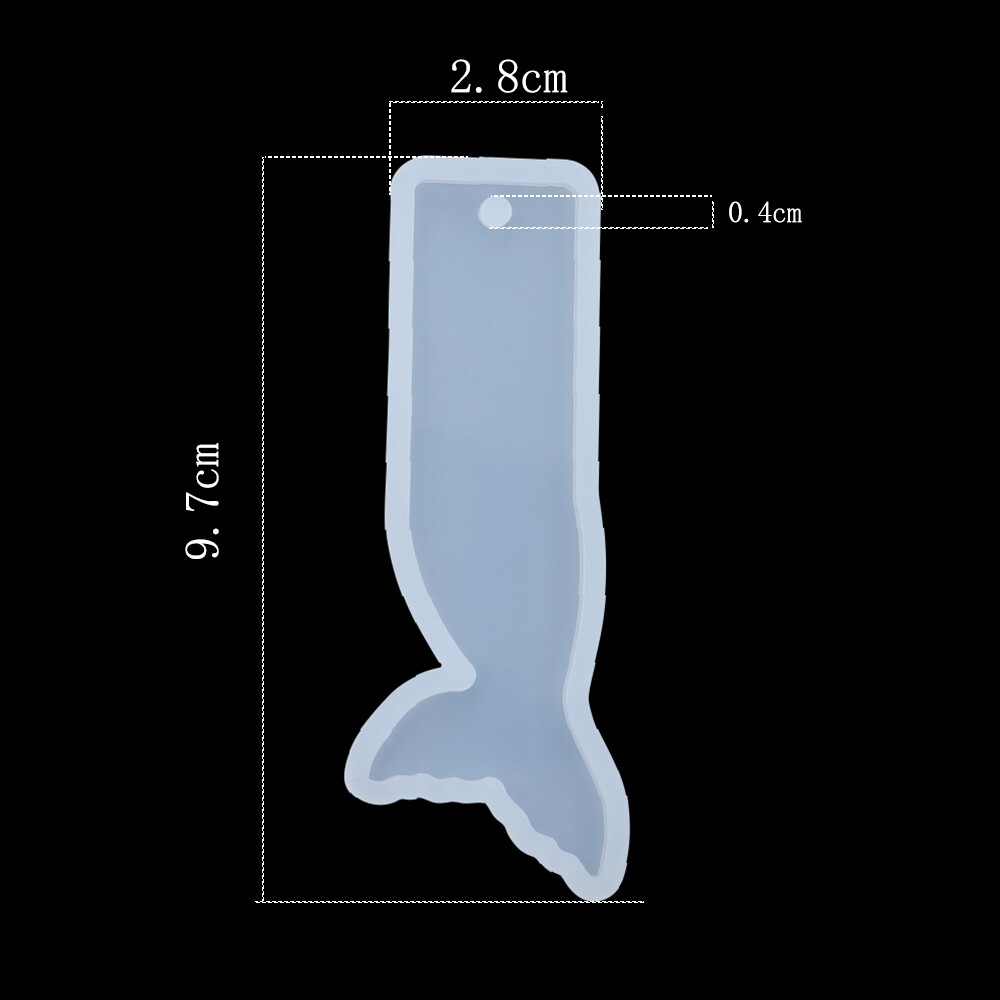 1pcs Rectangle Bookmark Silicone Mold Fish Tail Shape Bookmark Casting Mould for DIY Epoxy Resin Craft Jewelry Making Supplies