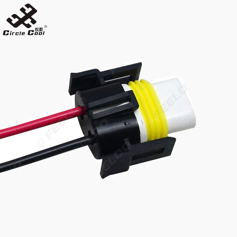 Circle Cool 2Pcs H11 Female Ceramic Wire Harness Extension Socket Adapter with Line for Headlights