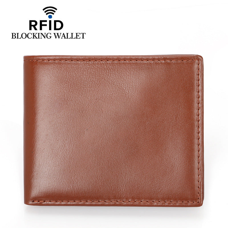 Royal Bagger New RFID Short Wallets for Men Genuine Cow Leather Fashion Business Card Holders Casual Coin Purse