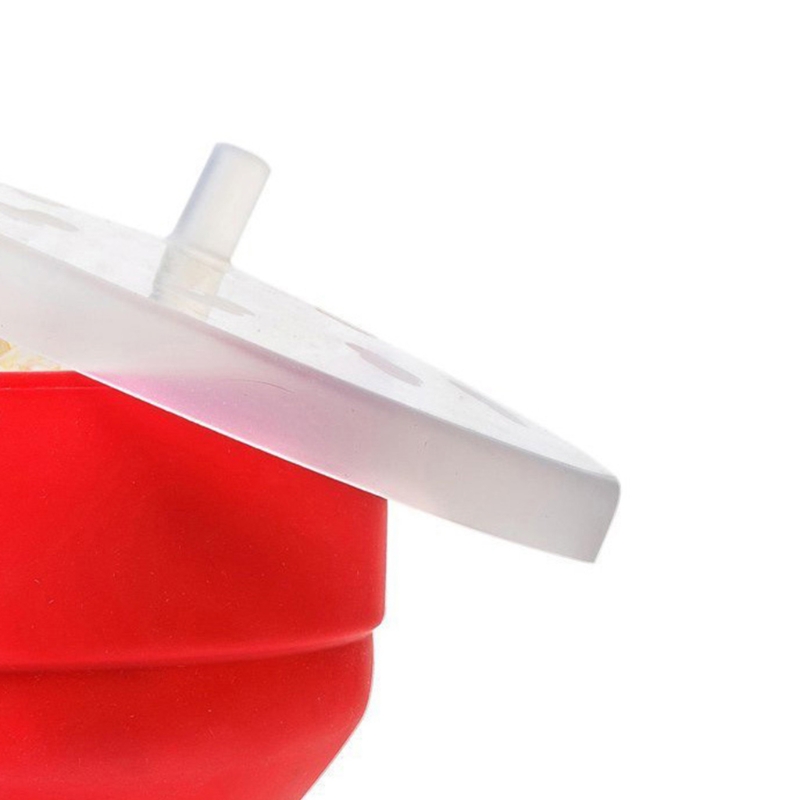 Microwave Silicone Popcorn Popper Bowl with Lid Handle Collapsible Foldable DIY Popcorn Maker Bucket Reusable Container