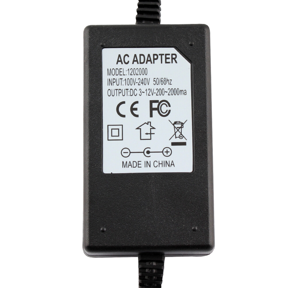 Bộ chuyển đổi nguồn 2A có điện áp 3V-12V và công suất 24W tích hợp phích cắm US/EU - intl