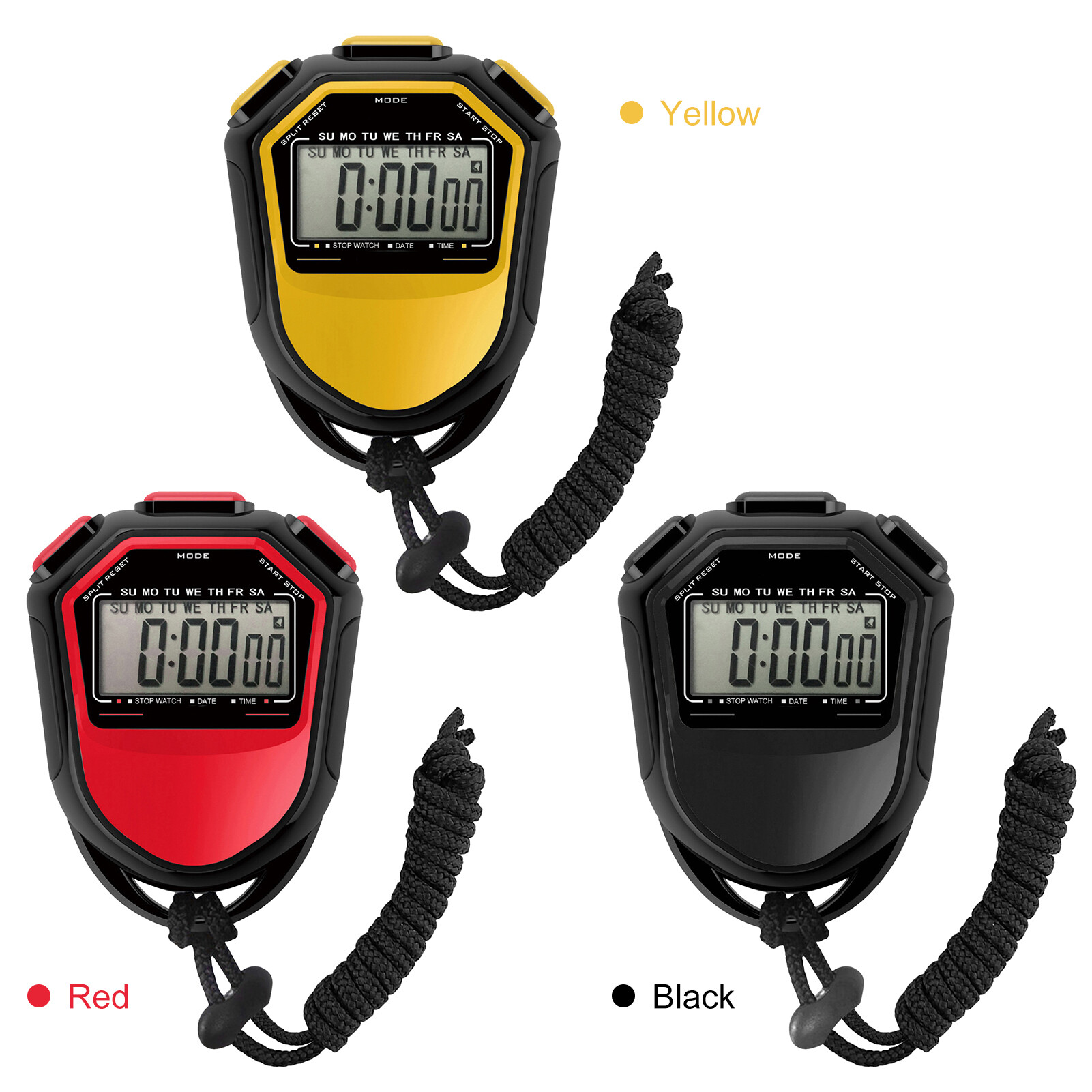 KKmoon Đồng hồ bấm giờ không thấm nước LCD kỹ thuật số cầm tay hẹn giờ